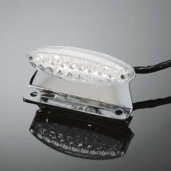 LED zadní světlo RADIUS s osvětlením a držákem SPZ, E-MARK, chrom